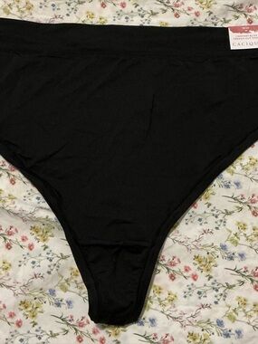 Cacique Black High-Cut Cotton Brief Panty